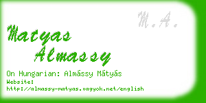 matyas almassy business card