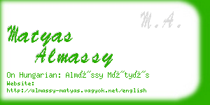 matyas almassy business card